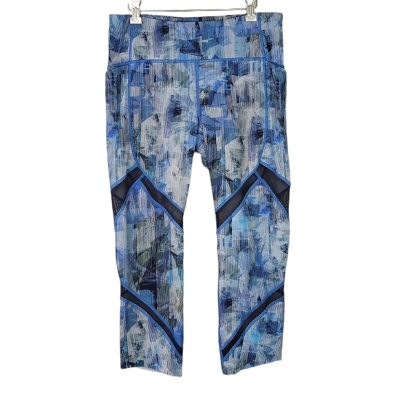 LULULEMON On Pace Crop Mesh Mid Rise Nulux Blue 8 - Picture 2 of 11